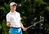 FILE - In this Aug. 18, 2019, file photo, Justin Thomas celebrates after a birdie on the 18th hole during the final round at the BMW Championship golf tournament at Medinah Country Club in Medinah, Ill. Thomas has a 3-inch scar below the back of his knee from having a melanoma removed. (AP Photo/Nam Y. Huh, File)