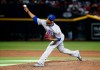 FILE - Chicago Cubs pitcher Pedro Strop throws against the Arizona Diamondbacks during the ninth inning of a baseball game in Phoenix, in this Sunday, April 28, 2019, file photo. The Cubs bolstered their pitching depth Wednesday, Feb. 17, 2021, agreeing to contracts with veteran relievers Brandon Workman and Pedro Strop. The 35-year-old Strop returned to the Cubs on a minor league deal that includes an invite to big league spring training, according to a person familiar with the contract who spoke on condition of anonymity because the move had not been announced. (AP Photo/Ralph Freso, File)