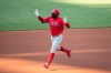 FILE - Philadelphia Phillies' Didi Gregorius celebrates as he rounds the bases for his three-run homer during the first inning of an exhibition baseball game against the Washington Nationals at Nationals Park in Washington, in this Saturday, July 18, 2020, file photo. Gregorius and the Phillies finalized a $28 million, two-year contract on Wednesday, Feb. 10, 2021. (AP Photo/Alex Brandon, File)