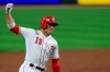 FILE - Cincinnati Reds' Joey Votto reacts as he runs the bases after hitting a solo home run in the third inning during a baseball game against the Pittsburgh Pirates in Cincinnati, in this Monday, Sept. 14, 2020, file photo. Votto is determined to be a power-hitter again. “I want to get back to being dangerous,” the 37-year-old first baseman said from Cincinnati Reds spring training complex in Goodyear, Arizona.(AP Photo/Aaron Doster, File)