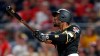 FILE - In this Aug. 20, 2019, file photo, Pittsburgh Pirates' Starling Marte hits a two-run home run in the eighth against the Washington Nationals in Pittsburgh. The Arizona Diamondbacks hope Starling Marte can add another potent bat to the lineup after he hit at least 20 homers in each of the past two seasons in Pittsburgh. (AP Photo/Keith Srakocic, File)