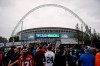 FILE - In this Oct. 26, 2014, file photo, sans arrive at Wembley Stadium before an NFL football game between the Atlanta Falcons and the Detroit Lions in London. The NFL is moving its five games scheduled for London and Mexico City this season back to U.S. stadiums because of the coronavirus pandemic, two people with knowledge of the switch told The Associated Press. All five regular-season games will be played at the stadiums of the host teams, the people said, speaking to the AP on condition of anonymity Monday, May 4, 2020, because the decision has not been announced publicly. (AP Photo/Matt Dunham, File)