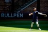 FILE - In this Saturday, July 4, 2020, file photo, Milwaukee Brewers' Ryan Braun throws in the outfield during baseball practice at Miller Park in Milwaukee. After reaching the National League championship series in 2018 and falling in the NL wild-card game last year, the Brewers are seeking an unprecedented third straight playoff berth during this unusual 60-game season. (AP Photo/Morry Gash, File)