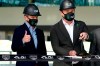 FILE - In this Jan. 25, 2021, file photo, Q2 Holdings Inc. CEO Matt Flake, left, and Austin FC majority owner Anthony Precourt, right, take part in a ribbon-cutting ceremony as the team's new stadium is named Q2 Stadium in Austin, Texas. Austin FC is MLS's newest expansion team and had to build the $260-million facility and a team roster amid the global pandemic. Austin FC opens the 2021 season Saturday, April 17, 2021, at Los Angeles FC. (AP Photo/Eric Gay, File)