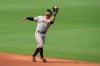 FILE- In this Sept. 13, 2020, file photo, San Francisco Giants second basemen Donovan Solano catches an infield pop fly by a San Diego Padres batter during a baseball game in San Diego. The Giants defeated Solano in salary arbitration Thursday, Feb. 18, and the infielder will be paid the team’s $3.25 million offer rather than his $3.9 million request. (AP Photo/Derrick Tuskan, File)