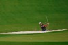FILE - In this Nov. 10, 2020, file photo, Lanto Griffin hits out of a bunker on the second hole during a practice round for the Masters golf tournament in Augusta, Ga. Griffin says Augusta National will be a different test when he plays in a second time in April. (AP Photo/David J. Phillip, File)