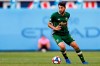 FILE- In this July 7, 2019, file photo, Portland Timbers midfielder Diego Valeri controls the ball during the first half of an MLS soccer match against New York City FC in New York. It seemed inconceivable that Valeri, the team's captain who had bonded with the city, would don another jersey in Major League Soccer. But the season stretched on without a deal between the club and its all-time goals and assists leader. (AP Photo/Adam Hunger, File)