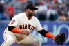 FILE - In this July 22, 2019, file photo, San Francisco Giants third baseman Pablo Sandoval get set during a baseball game against the Chicago Cubs in San Francisco. The 33-year-old Sandoval is working back from season-ending Tommy John reconstructive surgery on his right elbow. (AP Photo/Jeff Chiu, File)