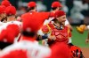 FILE - In this Friday, July 24, 2020, file photo, St. Louis Cardinals catcher Yadier Molina, right, celebrates a 5-4 win over the Pittsburgh Pirates in a baseball game in St. Louis. Molina says he’s one of the players on his team who has tested positive for the coronavirus. The nine-time All-Star revealed his diagnosis Tuesday, Aug. 4, 2020, in a Spanish-language Instagram post. (AP Photo/Jeff Roberson, File)