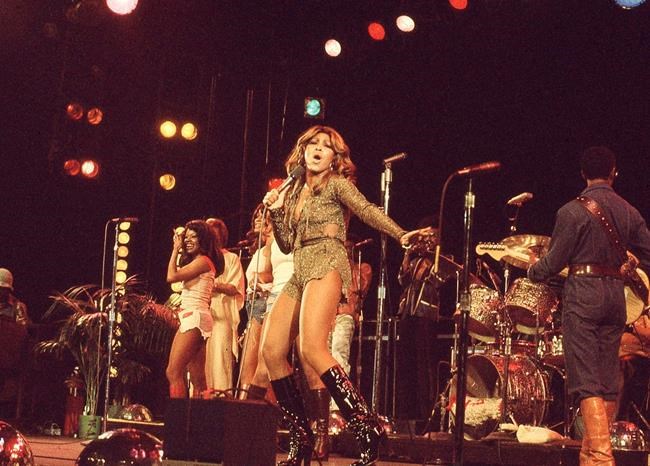 This image released by HBO shows Tina Turner performing in 1976, from the documentary