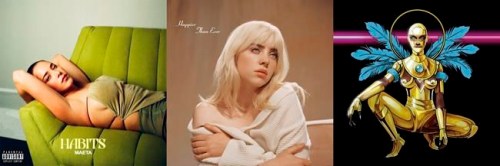 This combination photo shows cover art for, from left, the EP for 