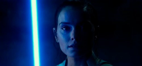 This image released by Disney/Lucasfilm shows Daisy Ridley as Rey in a scene from 