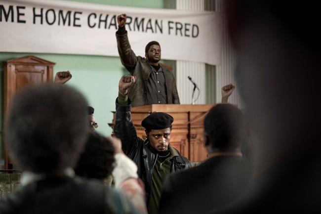 This image released by Warner Bros. Pictures shows LaKeith Stanfield, foreground, and Daniel Kaluuya in a scene from the upcoming film