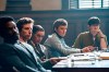 This image released by Netflix shows , from left, Yahya Abdul-Mateen, Ben Shenkman, Mark Rylance, Eddie Redmayne and Alex Sharp in a scene from 