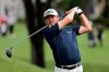 Mackenzie Hughes, of Canada, tees off the third hole during the first round of the Travelers Championship golf tournament at TPC River Highlands, Thursday, June 25, 2020, in Cromwell, Conn. (AP Photo/Frank Franklin II)
