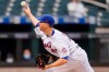 New York Mets' Jacob deGrom delivers a pitch during the first inning of a baseball game against the Boston Red Sox Wednesday, April 28, 2021, in New York. (AP Photo/Frank Franklin II)