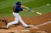 New York Mets' Pete Alonso (20) hits a two-run home run during the sixth inning of a baseball game against the Washington Nationals Wednesday, Aug. 12, 2020, in New York. (AP Photo/Frank Franklin II)