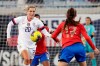 FILE - In this Sunday, Nov. 10, 2019 file photo, U.S. midfielder Allie Long (20) goes after the ball in front of Costa Rica forward Maria Paula Salas (17) during the second half of an international friendly soccer match in Jacksonville, Fla. Allie Long is likely the only National Women’s Soccer League Player that launched a new career while sheltering at home. Long has been playing video games on Twitch and has built a solid reputation in the gaming world – so much so that she’s been able to raise some serious money for charities, while also educating fellow gamers about women’s soccer. (AP Photo/John Raoux, File)