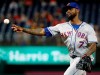 FILE - In this July 31, 2018, file photo, New York Mets shortstop Jose Reyes pitches in relief during the eighth inning of the team's baseball game against the Washington Nationals at Nationals Park in Washington. José Reyes has retired from baseball, almost two years after playing his final game. The 37-year-old, a four-time All-Star shortstop for the New York Mets, made the announcement Wednesday, July 29, 2020 on Twitter.. (AP Photo/Alex Brandon, File)