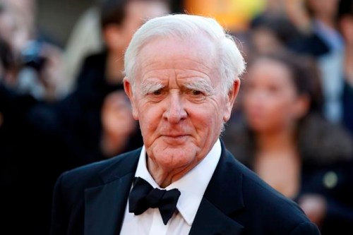 FILE - This Sept. 13, 2011, file photo shows British author John Le Carre at the UK film premiere of 