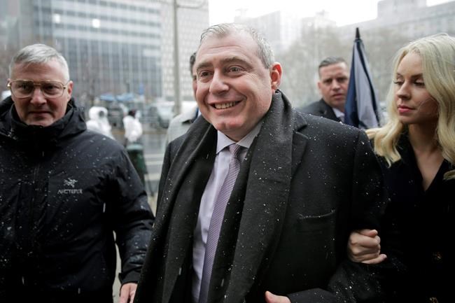 Lev Parnas arrives to court in New York, Monday, Dec. 2, 2019. Parnas and Igor Fruman, close associates to U.S. President Donald Trump's lawyer Rudy Giuliani, were arrested last month at an airport outside Washington while trying to board a flight to Europe with one-way tickets. They were later indicted by federal prosecutors on charges of conspiracy, making false statements to the Federal Election Commission and falsification of records. (AP Photo/Seth Wenig)