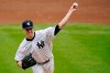 New York Yankees starting pitcher J.A. Happ delivers during the first inning of a baseball game against the Baltimore Orioles, Sunday, Sept. 13, 2020, at Yankee Stadium in New York. (AP Photo/Kathy Willens)