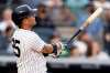 New York Yankees' Gleyber Torres watches his solo home run during the second inning of the team's baseball game against the Boston Red Sox on Sunday, July 18, 2021, in New York. (AP Photo/Adam Hunger)