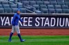 Toronto Blue Jays center fielder George Springer (4) walks on the field during a team workout, Wednesday, March 31, 2021, at Yankee Stadium in New York. The Blue Jays face the New York Yankees on opening day Thursday in New York. (AP Photo/Kathy Willens)