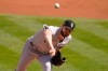 Chicago White Sox's Lucas Giolito pitches against the Oakland Athletics during the first inning of Game 1 of an American League wild-card baseball series Tuesday, Sept. 29, 2020, in Oakland, Calif. (AP Photo/Eric Risberg)