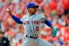 New York Mets' Marcus Stroman throws during the first inning of a baseball game against the Cincinnati Reds in Cincinnati, Wednesday, July 21, 2021. (AP Photo/Aaron Doster)