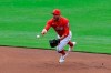 Cincinnati Reds' Joey Votto fields the ball and throws to first base during the first inning of a baseball game against the Chicago White Sox in Cincinnati, Wednesday, May 5, 2021. (AP Photo/Aaron Doster)