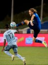 FC Cincinnati defender Tom Pettersson (3) passes the ball as Sporting Kansas City midfielder Gadi Kinda (17) defends during the first half of an MLS soccer match Wednesday, Oct. 28, 2020, in Cincinnati. (Albert Cesare/The Cincinnati Enquirer via AP)