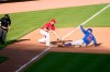 Chicago Cubs' Anthony Rizzo (44) is safe at third base on an RBI-single hit by Nico Hoerner (not shown) in the sixth inning during a baseball game against the Cincinnati Reds in Cincinnati on Saturday, May 1, 2021. (AP Photo/Jeff Dean)