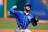 Kansas City Royals starting pitcher Jakob Junis delivers in the first inning of a baseball game against the Cleveland Indians, Wednesday, April 7, 2021, in Cleveland. (AP Photo/Tony Dejak)