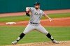 Chicago White Sox starting pitcher Carlos Rodon delivers in the third inning in a baseball game against the Cleveland Indians, Tuesday, April 20, 2021, in Cleveland. (AP Photo/Tony Dejak)