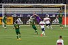Portland Timbers goalkeeper Steve Clark makes a save against the Vancouver Whitecaps during an MLS soccer match, Sunday, Sept. 27, 2020, in Portland, Ore. (Sean Meagher/The Oregonian via AP)