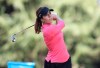 Georgia Hall, of England, watches her tee shot on the 11th hole during the final round of the LPGA Cambia Portland Classic golf tournament in Portland, Ore., Sunday, Sept. 20, 2020. (AP Photo/Steve Dipaola)
