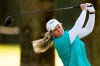 Brittany Lincicome watches her tee shot on the sixth hole during the first round of the KPMG Women's PGA Championship golf tournament at the Aronimink Golf Club, Thursday, Oct. 8, 2020, in Newtown Square, Pa. (AP Photo/Matt Slocum)