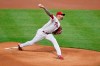 Philadelphia Phillies starting pitcher Vince Velasquez throws the ball during the first inning of a baseball game against the Milwaukee Brewers, Monday, May 3, 2021, in Philadelphia. (AP Photo/Derik Hamilton)