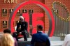 Former Philadelphia Phillies player Dick Allen speaks after the unveiling of his retired number prior to a baseball game between the Phillies and the Washington Nationals, Thursday, Sept. 3, 2020, in Philadelphia. (AP Photo/Derik Hamilton)