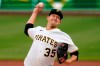 Pittsburgh Pirates starting pitcher Trevor Cahill delivers during the first inning of a baseball game against the San Diego Padres in Pittsburgh, Monday, April 12, 2021. (AP Photo/Gene J. Puskar)