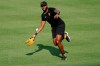 Pittsburgh Pirates right fielder Gregory Polanco can't come up with the ball as he shags fly balls in right field during batting practice at PNC Park during baseball practice in Pittsburgh, Wednesday, July 8, 2020. (AP Photo/Gene J. Puskar)