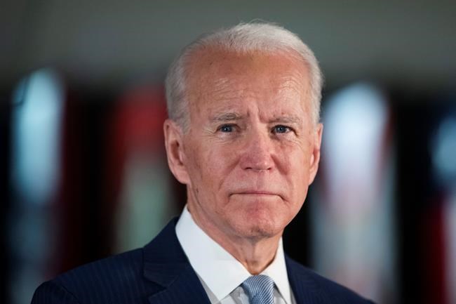 Democratic presidential candidate former Vice President Joe Biden speaks to members of the press at the National Constitution Center in Philadelphia, Tuesday, March 10, 2020. (AP Photo/Matt Rourke)