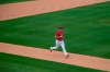 Philadelphia Phillies first baseman Rhys Hoskins runs the bases during spring training baseball practice in Clearwater, Fla., Monday, Feb. 22, 2021. (Jose F. Moreno/The Philadelphia Inquirer via AP)