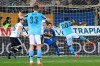 Lazio's Felipe Caicedo, right, scores his side's first goal during the Italian Serie A soccer match between Parma and Lazio at the Tardini stadium in Parma, Italy, Sunday, Feb. 9, 2020 (Claudio Grassi/LaPresse via AP)