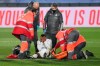 Real Madrid's Rodrygo sits on the pitch with an injury during the Spanish La Liga soccer match between Real Madrid and Granada at the Alfredo Di Stefano stadium in Madrid, Spain, Wednesday, Dec. 23, 2020. (AP Photo/Bernat Armangue)