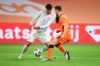 Spain's Alvaro Morata, left, and Netherlands' Joel Veltman vie for the ball during the international friendly soccer match between The Netherlands and Spain at the Johan Cruyff ArenA in Amsterdam, Netherlands, Wednesday, Nov. 11, 2020. (Dean Mouhtaropoulos/Pool via AP)