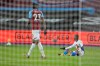 Crystal Palace's Wilfried Zaha appeals for a foul after a tackle in the penalty box during the English Premier League soccer match between West Ham and Crystal Palace in London, England, Wednesday, Dec. 16, 2020. (Stephen Pond/Pool via AP)