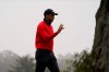 Tiger Woods waves on the 11th hole during the final round of the PGA Championship golf tournament at TPC Harding Park Sunday, Aug. 9, 2020, in San Francisco. (AP Photo/Jeff Chiu)