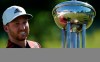 Daniel Berger poses with the championship trophy after winning the Charles Schwab Challenge golf tournament after a playoff round at the Colonial Country Club in Fort Worth, Texas, Sunday, June 14, 2020. (AP Photo/David J. Phillip)
